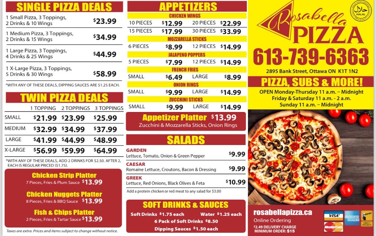 ROSABELLA PIZZA / HALAL PIZZA Menu - Image 2